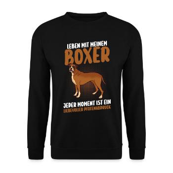 Dog German Boxer - Unisex Sweatshirt - black - Front - Alina (178cm) & Michal (187cm)