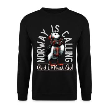 Norvège, Macareux, La Norvège vous appelle - Sweat-shirt Unisexe - noir - Devant - Alina (178cm) & Michal (187cm)