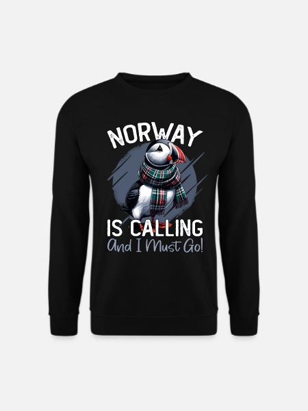 Norwegen, Papageientaucher, Norway Is Calling - Unisex Pullover - Schwarz