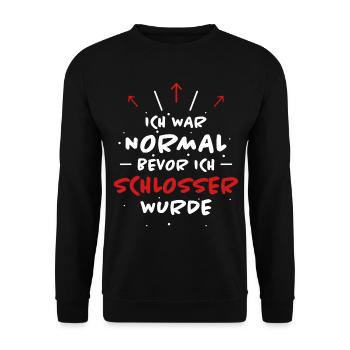 Schlosser Spruch Beruf Lustiges Schlosser Geschenk - Unisex Pullover - Schwarz - Vorne - Alina (178cm) & Michal (187cm)