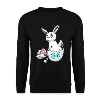Pâques lapin coquille d’oeuf oeufs oeufs de Pâques oeufs d’enfant oeuf - Sweat-shirt Unisexe - noir - Devant - Alina (178cm) & Michal (187cm)