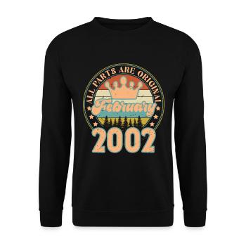 February 2002. February 2002 Birthday Gift. - Unisex Sweatshirt - black - Front - Alina (178cm) & Michal (187cm)
