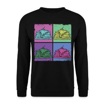 Pancake Lover Kids Retro Vintage - Unisex Pullover - Schwarz - Vorne - Alina (178cm) & Michal (187cm)