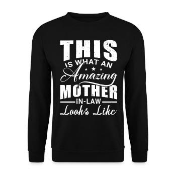 This Is What an Amazing Mother-In-Law Mother's Day - Unisex Sweatshirt - black - Front - Alina (178cm) & Michal (187cm)