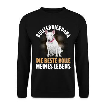 chien chien papa père bull terrierdad bull terrier - Sweat-shirt Unisexe - noir - Devant - Alina (178cm) & Michal (187cm)
