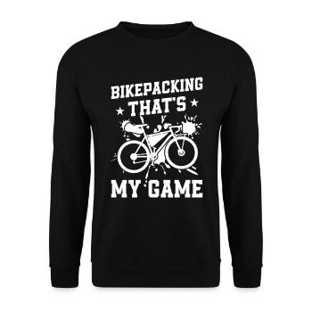 Bikepacking, c’est mon jeu - Gravel Bike Bikepacki - Sweat-shirt Unisexe - noir - Devant - Alina (178cm) & Michal (187cm)
