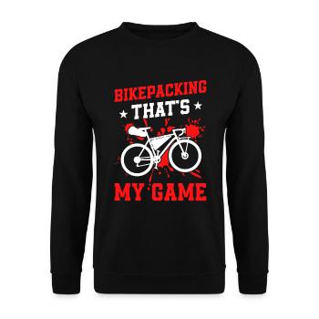 Gravel Bike Bikepacker - Bikepacking That's My Gam - Unisex Sweatshirt - black - Front - Alina (178cm) & Michal (187cm)