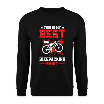 This Is My Best Bikepacking Shirt Gravel Bicycle B - Unisex Pullover - Schwarz - Vorne - Alina (178cm) & Michal (187cm)