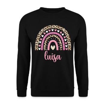 Luisa Regenbogen Name Geburtstag Luisa - Unisex Pullover - Schwarz - Vorne - Alina (178cm) & Michal (187cm)