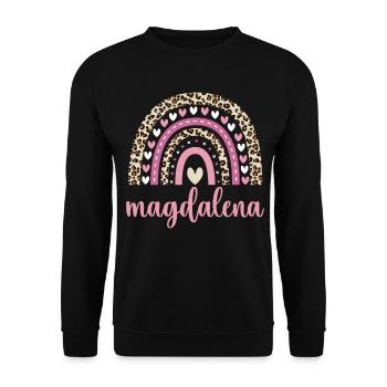 Magdalena Regenbogen Name Geburtstag Magdalena - Unisex Pullover - Schwarz - Vorne - Alina (178cm) & Michal (187cm)