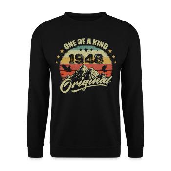 1948 Jahrgang 1948 Retro Jahrgang 1948 Geburtstag - Unisex Pullover - Schwarz - Vorne - Alina (178cm) & Michal (187cm)