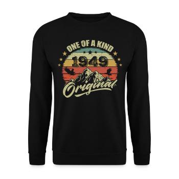 1949 Vintage Birthday 1949 Retro Born in 1949 - Unisex Sweatshirt - black - Front - Alina (178cm) & Michal (187cm)