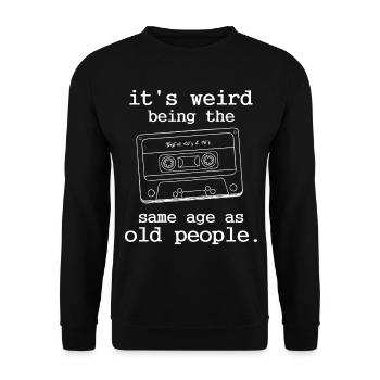 50th 60th Birthday 80th 90s Pension Gift - Unisex Sweatshirt - black - Front - Alina (178cm) & Michal (187cm)