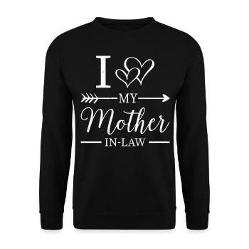 J’aime ma mère en bas fils en beaux-arts cadeaux - Sweat-shirt Unisexe - noir - Devant - Alina (178cm) & Michal (187cm)