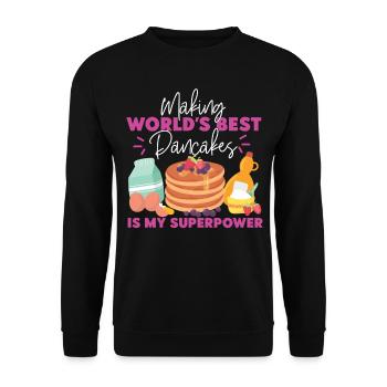 Pancake Lover Kids Making World's - Unisex Sweatshirt - black - Front - Alina (178cm) & Michal (187cm)