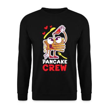 Pancake Lover Kids Pancake Crew - Unisex Pullover - Schwarz - Vorne - Alina (178cm) & Michal (187cm)