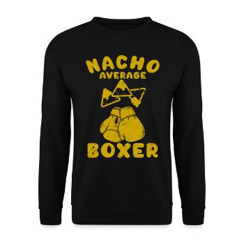 Boxer Boxing Funny Nacho Average Cinco de Mayo - Unisex Sweatshirt - black - Front - Alina (178cm) & Michal (187cm)