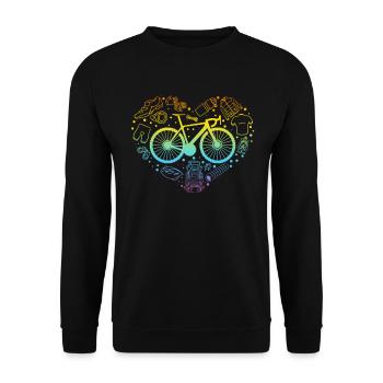 Bikepacking Heart Gravel Bike Bikepacker Heart Bik - Unisex Sweatshirt - black - Front - Alina (178cm) & Michal (187cm)