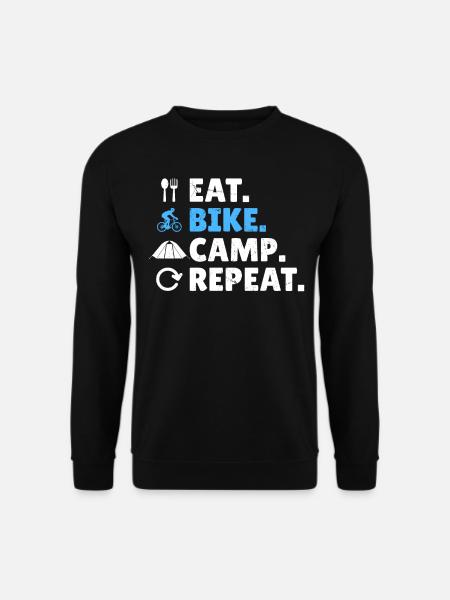Eat. Bike. Camp. Repeat. - Gravel Bike Bikepacking - Unisex Pullover - Schwarz