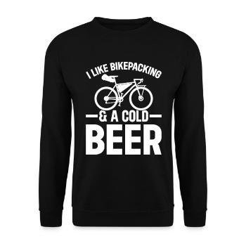 J’aime le bikepacking et une bière fraîche - Funny Bikepacki - Sweat-shirt Unisexe - noir - Devant - Alina (178cm) & Michal (187cm)