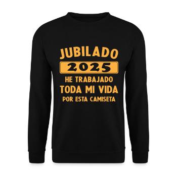 Retraité en 2025 / Retraité 2025 Cadeau Humour - Sweat-shirt Unisexe - noir - Devant - Alina (178cm) & Michal (187cm)
