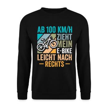E-Bike Fahrrad - Unisex Pullover - Schwarz - Vorne - Alina (178cm) & Michal (187cm)