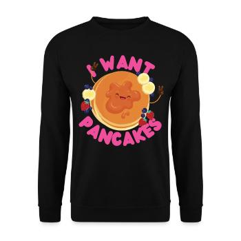 Amoureux des crêpes Les enfants je veux des crêpes - Sweat-shirt Unisexe - noir - Devant - Alina (178cm) & Michal (187cm)