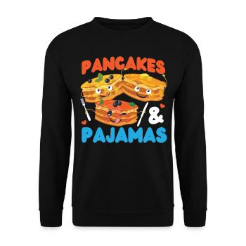 Pancake Lover Kids Pancakes & - Unisex Sweatshirt - black - Front - Alina (178cm) & Michal (187cm)