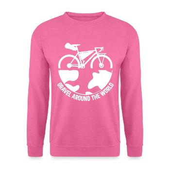 Gravel autour du monde - Bikepacker Gravel Bike B - Sweat-shirt Unisexe - rose - Devant