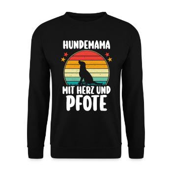 Dog Retro Dog Mom - Unisex Sweatshirt - black - Front - Alina (178cm) & Michal (187cm)