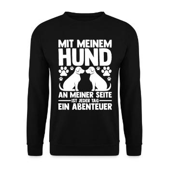 Hund Hundebesitzer Hundehalter Hundemotiv Hunde - Unisex Pullover - Schwarz - Vorne - Alina (178cm) & Michal (187cm)