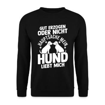 Chien Propriétaire De Chien Propriétaire De Chien Motif Chiens - Sweat-shirt Unisexe - noir - Devant - Alina (178cm) & Michal (187cm)