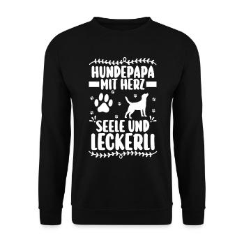 Hund Hundebesitzer Hundepapa - Unisex Pullover - Schwarz - Vorne - Alina (178cm) & Michal (187cm)
