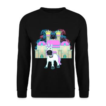 Castle King Fable Unicorn Fairy Tale Character Child Castle - Unisex Sweatshirt - black - Front - Alina (178cm) & Michal (187cm)
