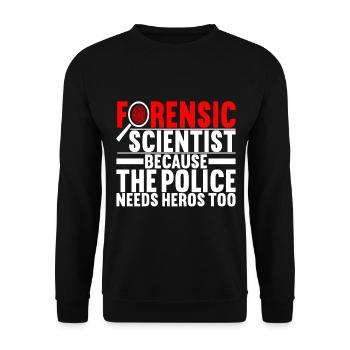 Forensics Forensic Scientist - Unisex Sweatshirt - black - Front - Alina (178cm) & Michal (187cm)