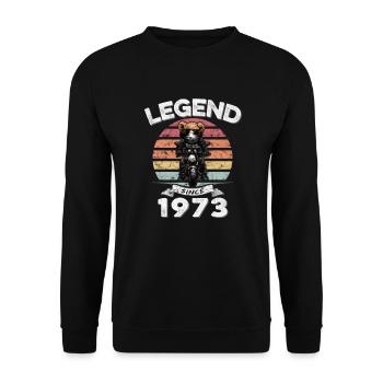 1973 anniversaire légende depuis le coucher du soleil Teddy - Sweat-shirt Unisexe - noir - Devant - Alina (178cm) & Michal (187cm)