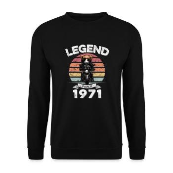 1971 anniversaire légende depuis le coucher du soleil Teddy - Sweat-shirt Unisexe - noir - Devant - Alina (178cm) & Michal (187cm)