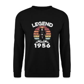 1956 anniversaire légende depuis le coucher du soleil Teddy - Sweat-shirt Unisexe - noir - Devant - Alina (178cm) & Michal (187cm)