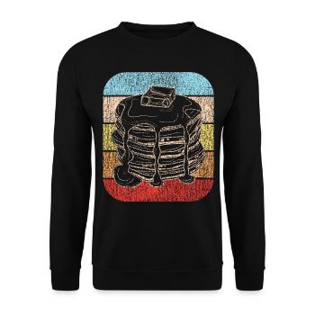 Pancake Lover Kids Retro Vintage - Unisex Pullover - Schwarz - Vorne - Alina (178cm) & Michal (187cm)