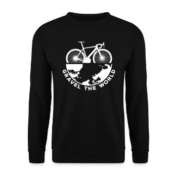 Gravel The World - Bikepacking Quotes Bikepacker - Unisex Sweatshirt - black - Front - Alina (178cm) & Michal (187cm)