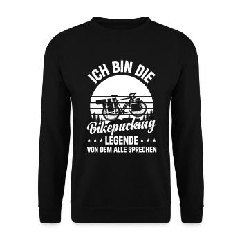Gravel Bike Bikepacker - I'm the Bikepacking L - Unisex Sweatshirt - black - Front - Alina (178cm) & Michal (187cm)