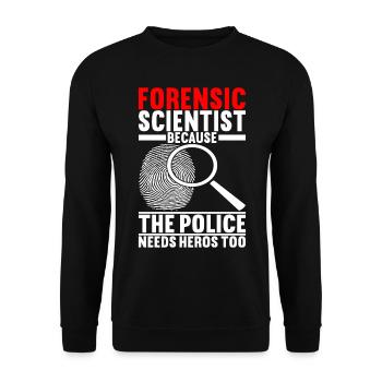 Forensics Forensic Scientist - Unisex Sweatshirt - black - Front - Alina (178cm) & Michal (187cm)