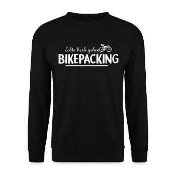 Real Guys Go Bikepacking - Unisex Sweatshirt - black - Front - Alina (178cm) & Michal (187cm)