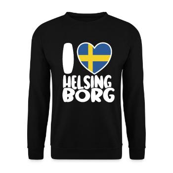 Ich liebe Helsingborg I love Sweden - Unisex Pullover - Schwarz - Vorne - Alina (178cm) & Michal (187cm)