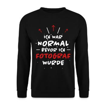 Fotograf Spruch Foto Lustiges Fotograf Geschenk - Unisex Pullover - Schwarz - Vorne - Alina (178cm) & Michal (187cm)