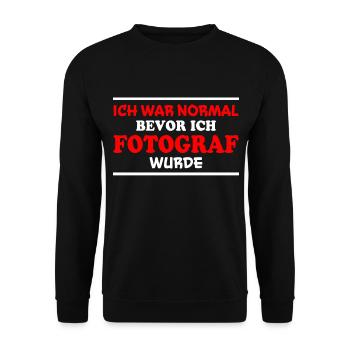 Fotograf Spruch Foto Lustiges Fotograf Geschenk - Unisex Pullover - Schwarz - Vorne - Alina (178cm) & Michal (187cm)