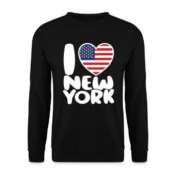 Ich liebe New York - Unisex Pullover - Schwarz - Vorne - Alina (178cm) & Michal (187cm)