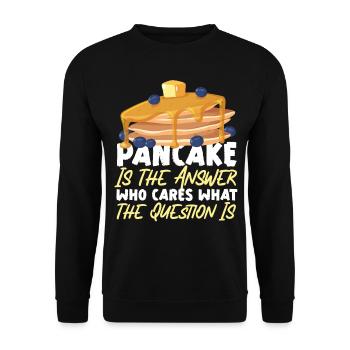 Pancake Lover Kids Pancake Is The - Unisex Sweatshirt - black - Front - Alina (178cm) & Michal (187cm)