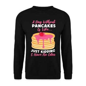 Amoureux des crêpes Les enfants Une journée sans - Sweat-shirt Unisexe - noir - Devant - Alina (178cm) & Michal (187cm)