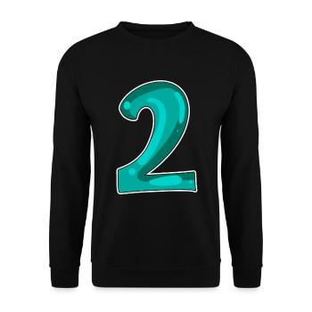 2 - Number - Number Two Motif - Unisex Sweatshirt - black - Front - Alina (178cm) & Michal (187cm)
